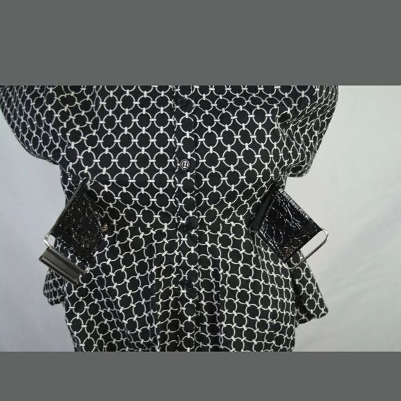 Giorgio Sant' Angelo women's black belted blouse g - Picture 6 of 8